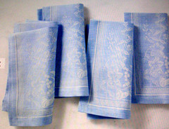 WILLIAMS SONOMA PRIMAVERA JACQUARD DINNER NAPKINS COTTON/LINEN SET OF 4 NEW/WTAG