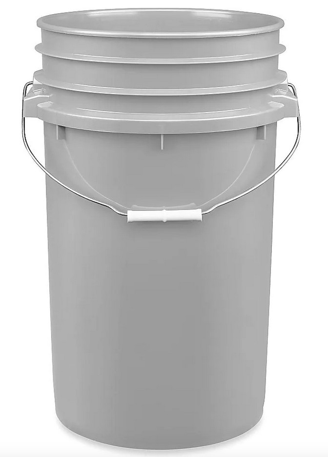 7 Gallon Food Grade Bucket Pail BPA Large Gray Made in USA (Pack of 2) NO LIDS