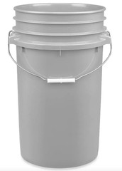 7 Gallon Food Grade Bucket Pail BPA Large Gray Made in USA (Pack of 2) NO LIDS