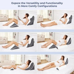 Orthopedic Wedge Pillow for Acid Reflux GERD Back Pain Adjustable 5 Piece Set