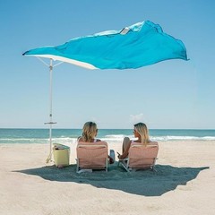 Beach Umbrella Windproof UPF 50+ 96 Inch Square Shade Quick Setup