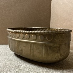 Vintage Brass Indoor Oval Planter 15” Long 6” Tall 10.25” Wide Big & Beautiful