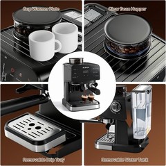 Espresso Machine 20 Bar, Coffee Maker with grinder Black’