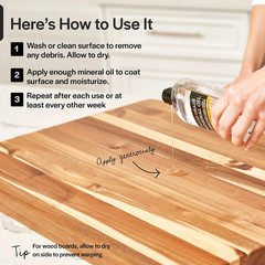 Mineral Oil – 8 Oz Food Grade Conditioner for Wood Cutting Board, Countertop & B