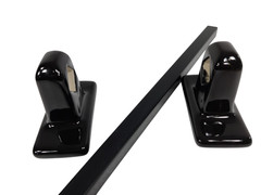 Black Ceramic Towel Bar Rod Rack Post Holder Brackets Tile In Mid Century Modern