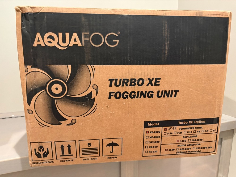 AquaFog XE 2000 and Baldor MOTOR**BOTH NEW IN BOX**