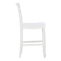 Home Square 24.25″ Wood Counter Stool in White Finish – Set of 2