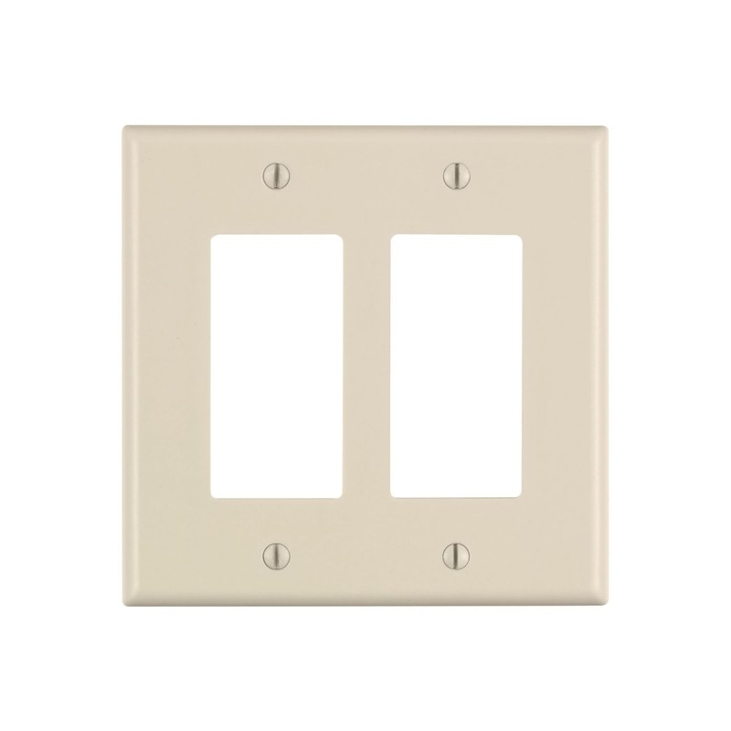 Leviton 80609-00T 2-Gang Midway GFCI/Rocker Wall Plate 4.875Hx3.125W in. 5 Pack