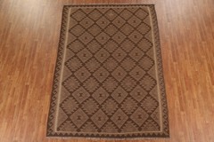 Brown Kilim Oriental Area Rug 7×10 Flat-weave Southwestern Style for Any Room