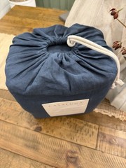 Queen 100% Linen Sheet Set Dark Mineral Blue – Casaluna