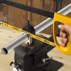 12in. High-Tension Hacksaw Frame with 24 TPI Bi-metal Blade, Hand Saw Suitable
