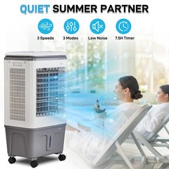 Portable Evaporative Cooler Swamp Cooler 3-in-1 5.28 Gal 7.5H Timer Humidifier