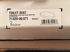 Porcher 71320-00.071 Round Front Slow Close Toilet Seat PLASTIC – BISCUIT COLOR
