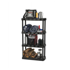 Hyper Tough 4-Tier Plastic Shelving Unit, Heavy Duty Garage Storage Rack, 280lb