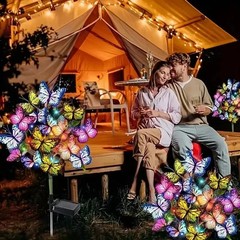 Butterfly Solar Stake Lights Outdoor Garden landscape Lamp Decor Waterproof