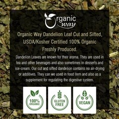 Organic Way Dandelion Leaf Cut & Sifted – Organic, Kosher & USDA Certified