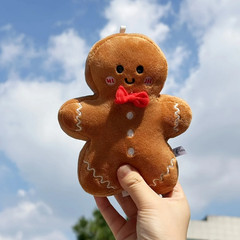 17cm Cute Christmas Gingerbread Man Plush Toy Xmas Tree Ornament Gift