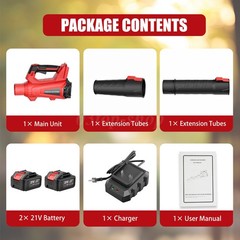Cordless Leaf Blower 650CFM/150MPH & 6 Speed Levels Electric w/2 Batteries 4.0Ah