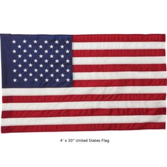 2×3 Feet Embroidered Nylon US Flag Kit w/ 5-Foot Wood Pole & Bracket