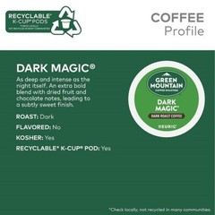 Green Mountain Coffee Roasters Dark Magic Dark Roast Coffee K-Cup Pods, 96 Count