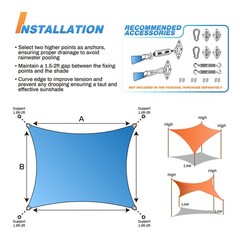 Permeable Shade Sail Patio Awning Outdoor Garden Pool Sun Canopy Shelter Cover