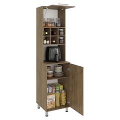 80″ Tall Kitchen Pantry Cabinet with Double Doors & Spice Cubbies