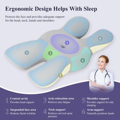 Flawless Face Beauty Pillow,Anti Aging&Anti Wrinkle Face Pillow,Memory Foam f…