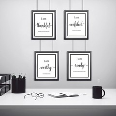 Inspirational 8×10 Wall Décor – 9-Piece Motivational Quote Set for Any Room