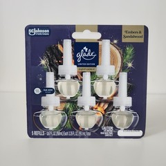5 Count Glade Plugins Scented Oil Refills – Embers & Sandalwood Limited Edition