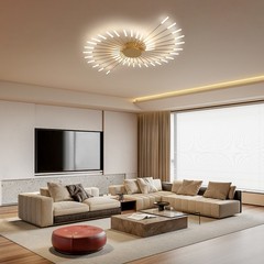 42-Light Fireworks Ceiling Light LED Flush Mount App Remote Dimmable Modern