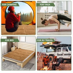 Fleece Foldable Japanese Floor Mattress-Super Soft Fuzzy Sleeping Pad for Adults