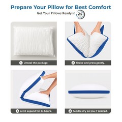 Gusseted Pillow Set of 2 Bed Pillows Neck Support Side & Back Sleepers Pillows