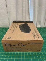 PAMPERED CHEF Family Heritage Classics STONEWARE Rectangular Lid Bowl Baker 1435