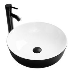 Complete Bathroom Vessel Sink Combo: Ceramic Basin, Faucet & Pop-Up Drain