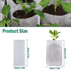 100PCS Non-woven Plant Grow Bags Nursery Bag Biodegradable Fabric Seedling Pot