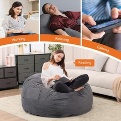 Bean Bag Chair Adults Foam Filled Gaming Sofa Beanbag with Soft Removable Cover
