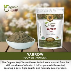 Organic Way Yarrow Flower Powder (Achillea millefolium) – Herbal Tea
