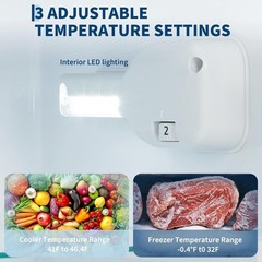 3.1 Cu.ft 2-Door Mini Fridge with Freezer, Compact Stainless Steel Refrigerator