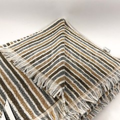 Felpinter 2Pc Bath Towels 30″ x 56” 100% Cotton Portugal Brown Gray Ivory Strip