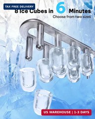 Silonn Ice Maker Countertop, 8 Cubes in 6 Mins, 26.5lbs/24H, Self-Cleaning