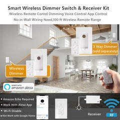 USED Smart Wireless Light Switch and Receiver Kit Dimming No wiring Work Alexa