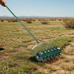 18in Lawn Aerator, Heavy Duty Rolling Aerator Lawn Tool, Manual Lawn Aerator