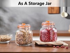 Square Fermentation Jar, 1 Liters Glass Fermenting Jar for Making Sauerkraut,…