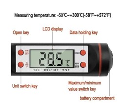 Instant Read Digital Meat Thermometer BBQ Grill Smoker For Kitchen Food Cooking