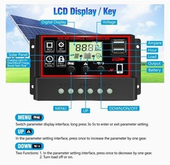 PWM Controlador de carga para solar panel 30A 12V/24V Pantalla LCD Regulador USB