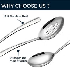 10.3-in Large Serving Spoons Set, 18/0 Stainless Steel, Heavy Duty, 2 Serving…