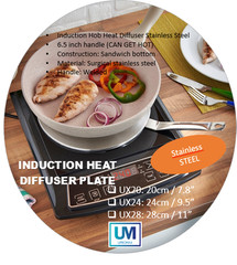 Induction Embossed 8″ Cooktop Converter Disk Stainless Steel Plate Cookware