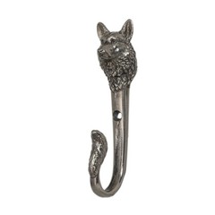 Nickel Silver Corgi Wall Hook | Handmade Dog Leash & Key Holder