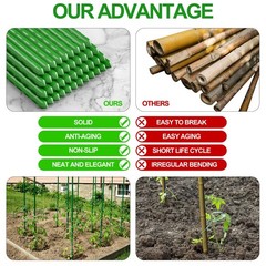WAENLIR Garden Stakes 72 inch 6ft Sturdy Tomato Stakes, Plant Stakes for Outd…