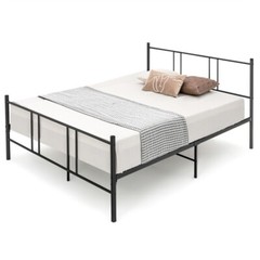 Full Size Platform Bed Frame Heavy Duty Bedroom With High Headboard & Footboard
